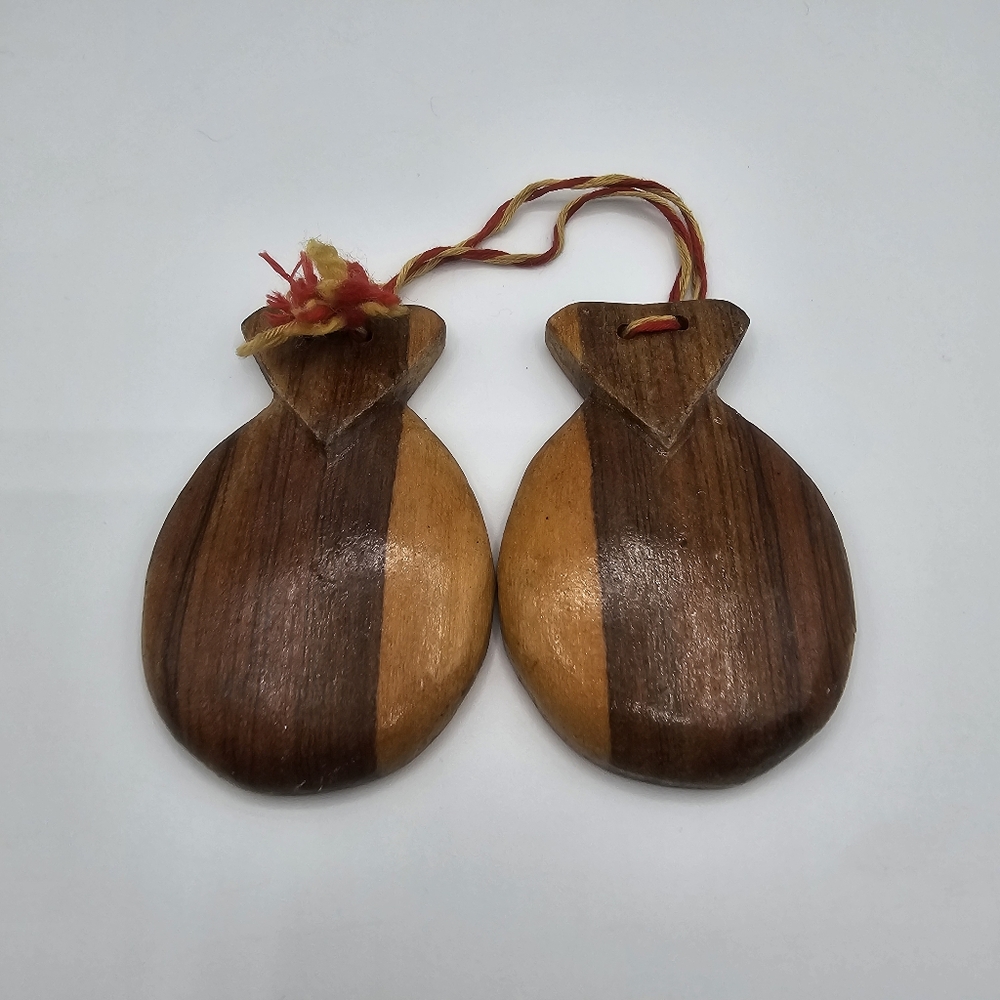 Vintage Wood Castanets Hand Made